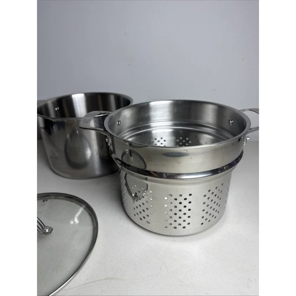 Viking 3 ply Stock Pot Pasta Strainer 8-QT, 7.6L 18/8 Stainless Steel 3 Set